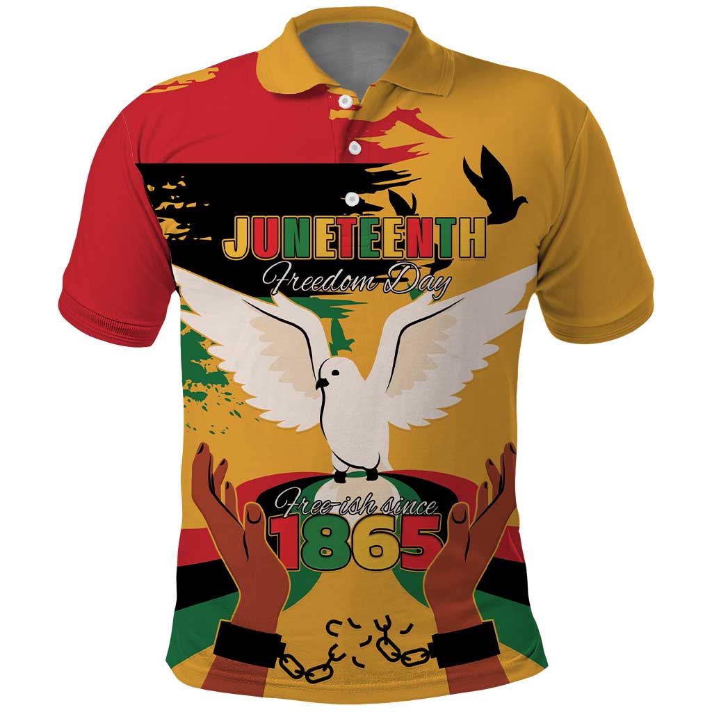 African American Juneteenth 1865 Polo Shirt Black Freedom