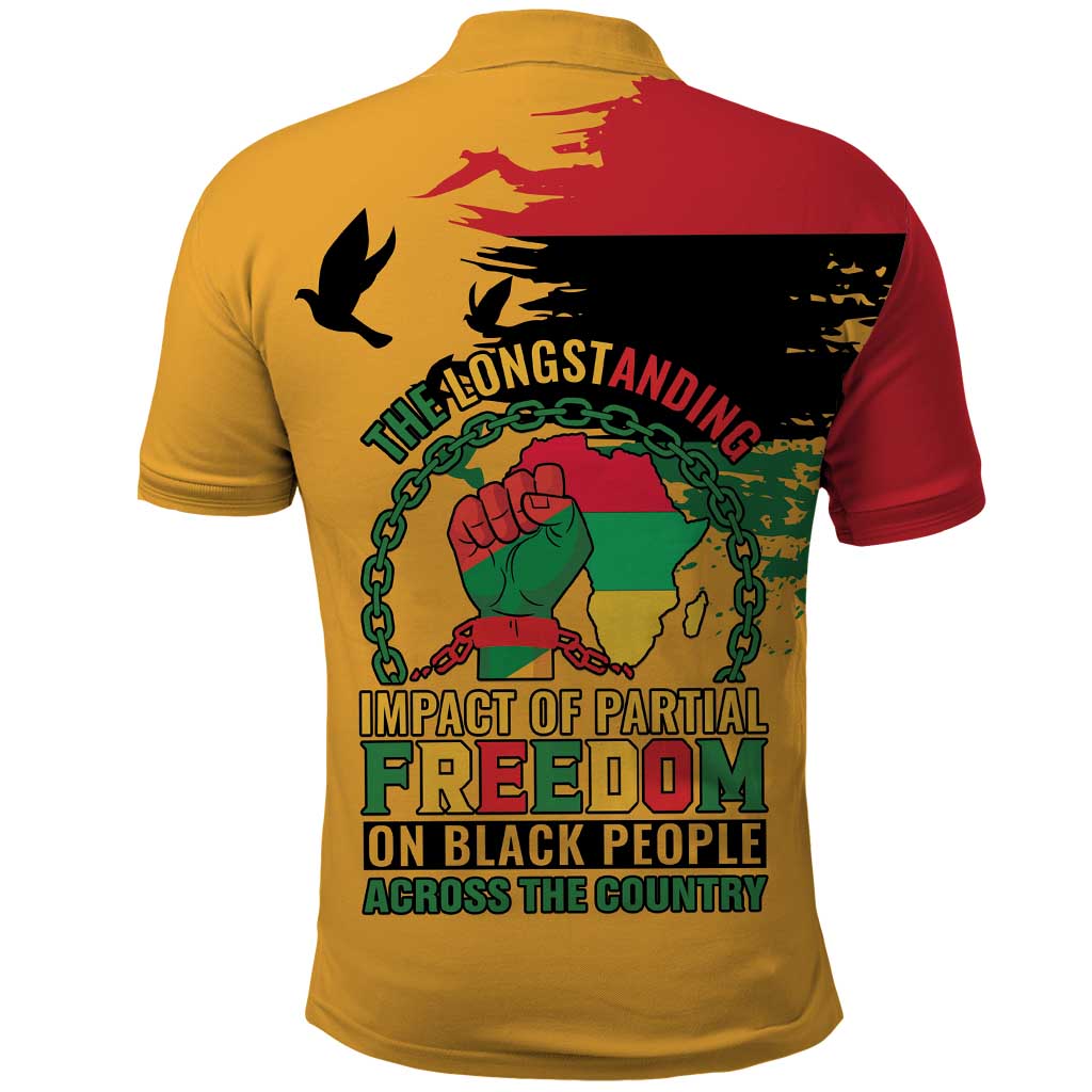 African American Juneteenth 1865 Polo Shirt Black Freedom