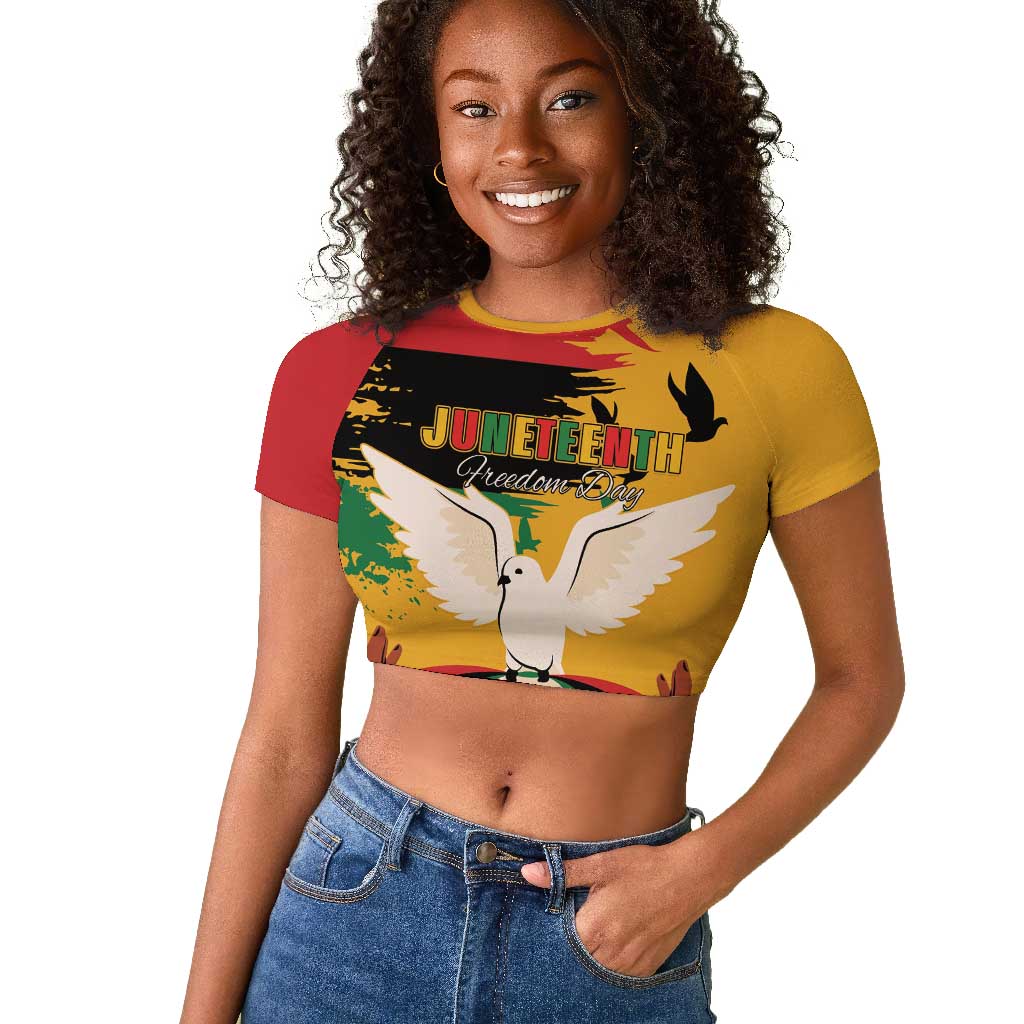African American Juneteenth 1865 Raglan Cropped T shirt Black Freedom