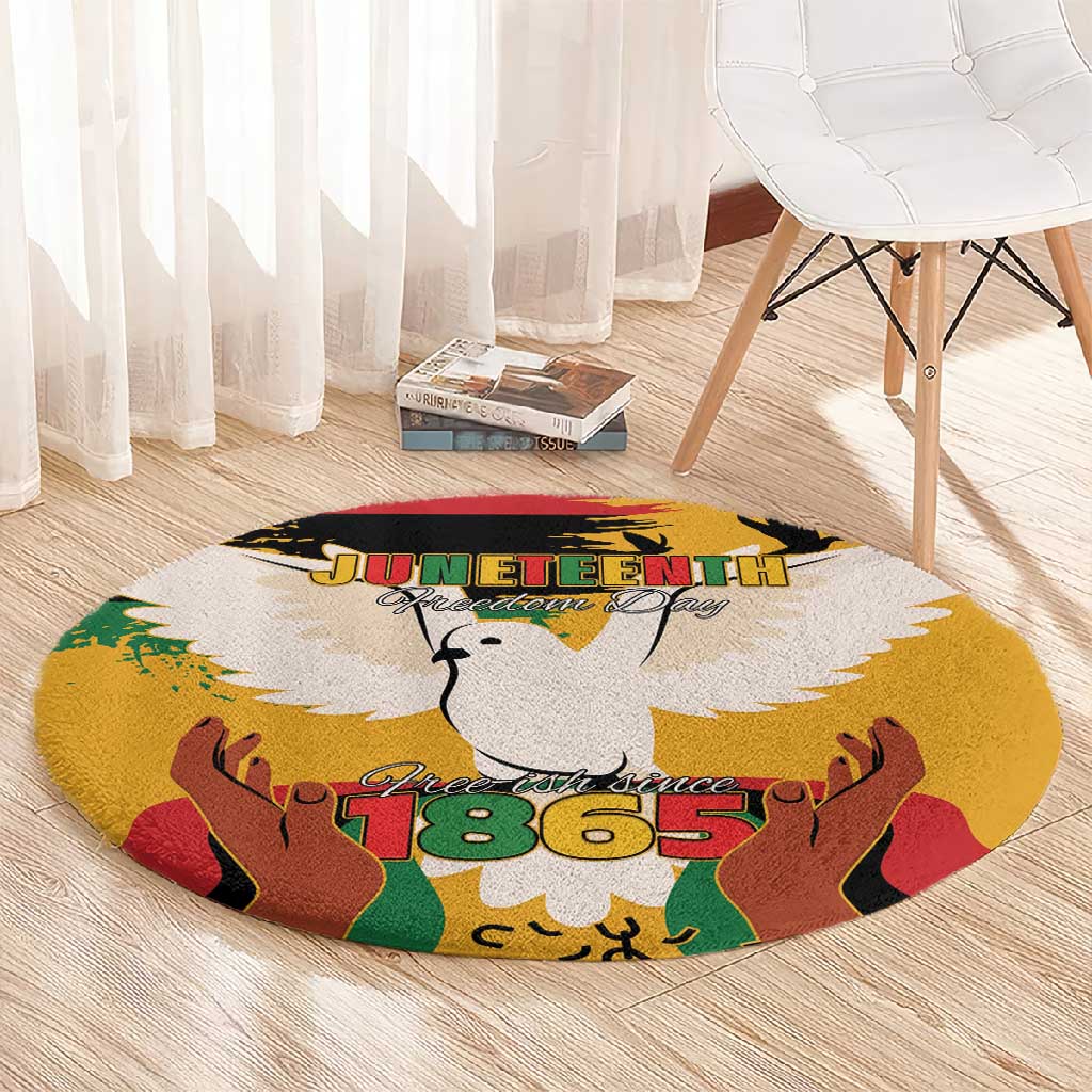 African American Juneteenth 1865 Round Carpet Black Freedom