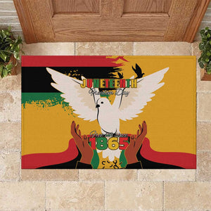 African American Juneteenth 1865 Rubber Doormat Black Freedom