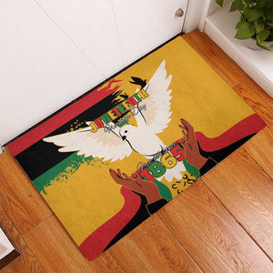 African American Juneteenth 1865 Rubber Doormat Black Freedom