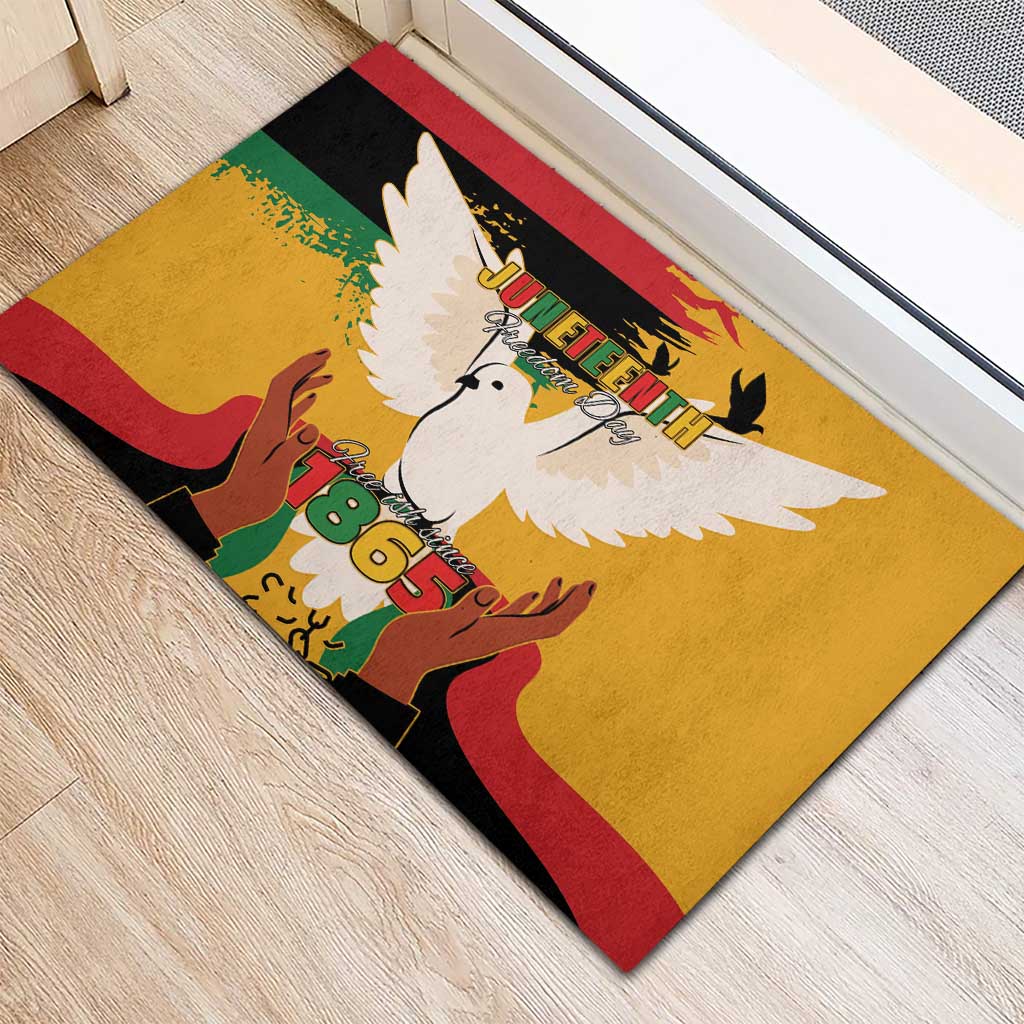 African American Juneteenth 1865 Rubber Doormat Black Freedom