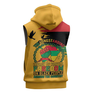 African American Juneteenth 1865 Sleeveless Hoodie Black Freedom - African Pride