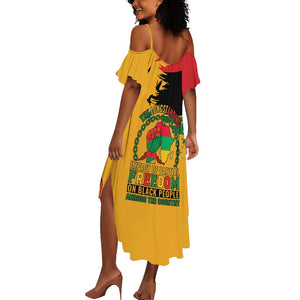 African American Juneteenth 1865 Summer Maxi Dress Black Freedom