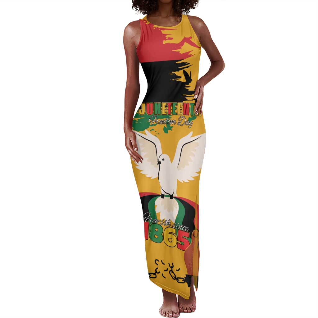 African American Juneteenth 1865 Tank Maxi Dress Black Freedom