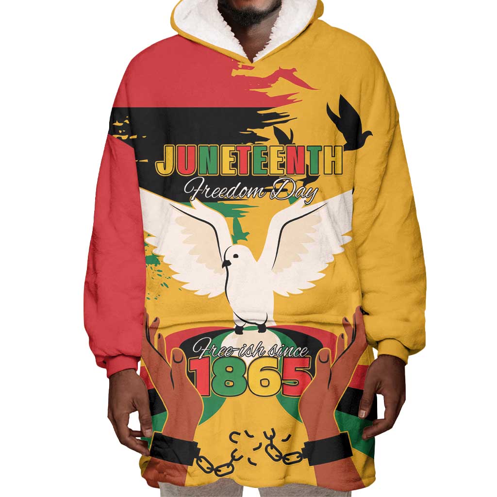African American Juneteenth 1865 Wearable Blanket Hoodie Black Freedom