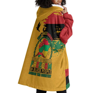 African American Juneteenth 1865 Wearable Blanket Hoodie Black Freedom