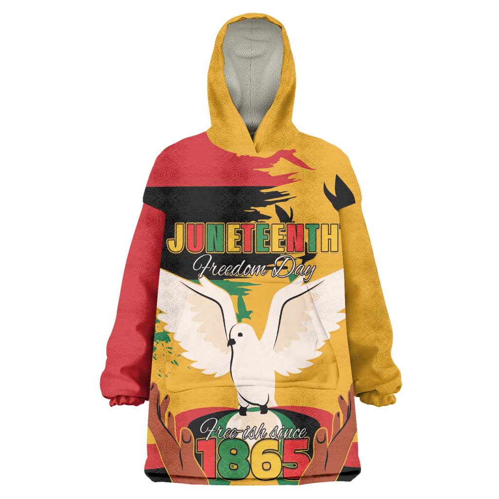 African American Juneteenth 1865 Wearable Blanket Hoodie Black Freedom