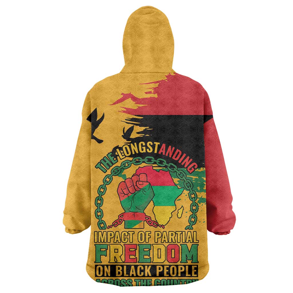 African American Juneteenth 1865 Wearable Blanket Hoodie Black Freedom