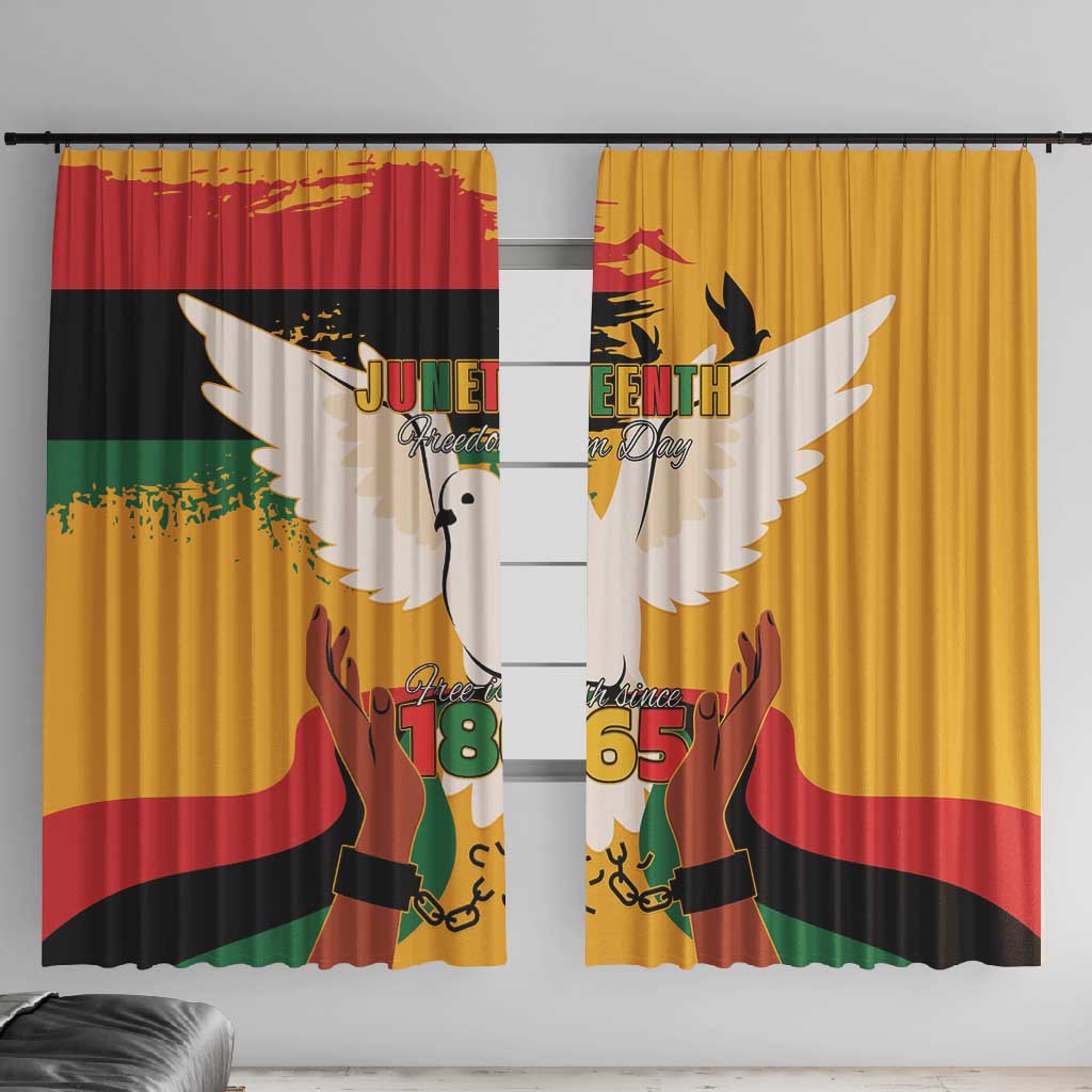 African American Juneteenth 1865 Window Curtain Black Freedom