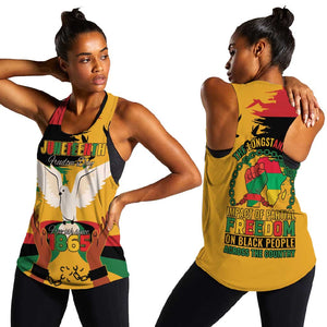African American Juneteenth 1865 Women Racerback Tank Black Freedom