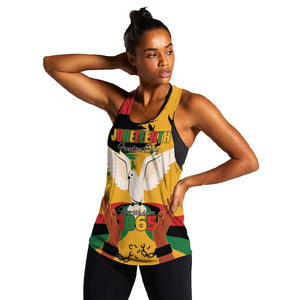 African American Juneteenth 1865 Women Racerback Tank Black Freedom