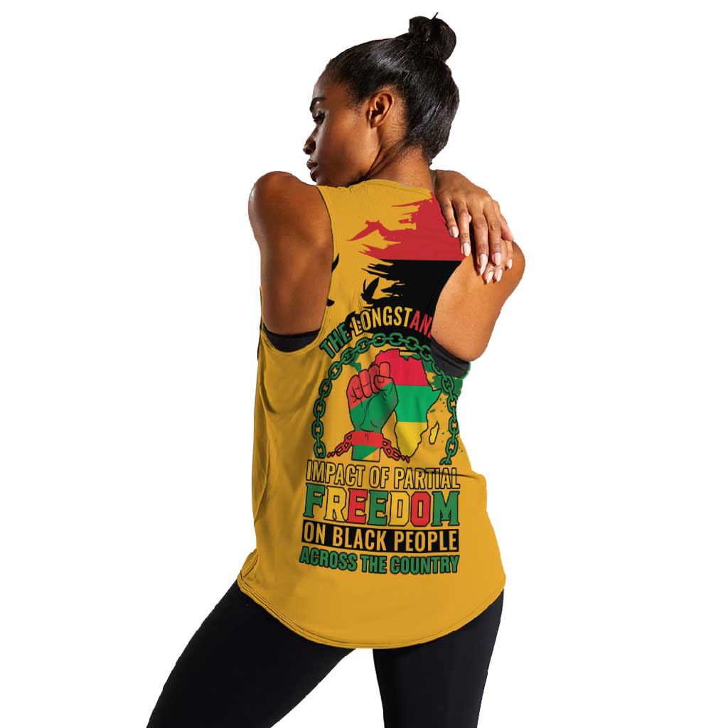 African American Juneteenth 1865 Women Racerback Tank Black Freedom