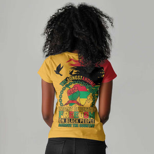 African American Juneteenth 1865 Women V-Neck T-Shirt Black Freedom