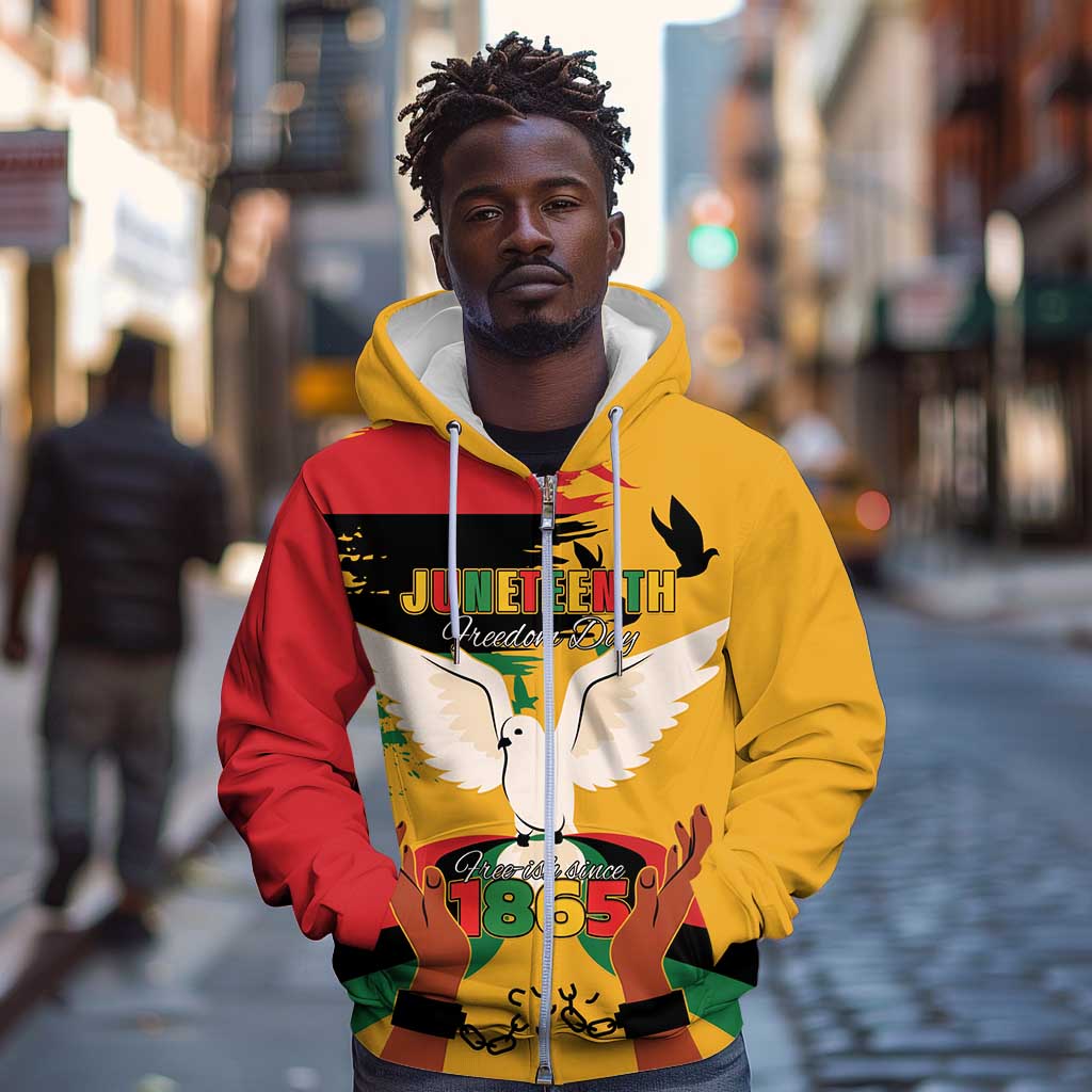 African American Juneteenth 1865 Zip Hoodie Black Freedom