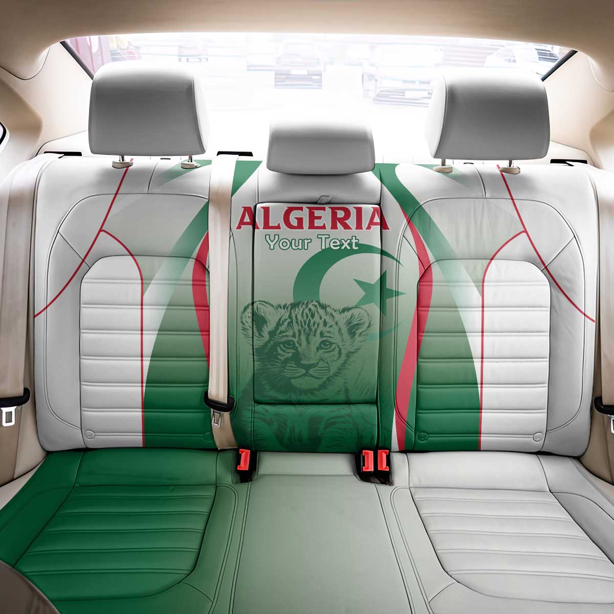 Algeria Rugby Custom Back Car Seat Cover Go Les Lionceaux