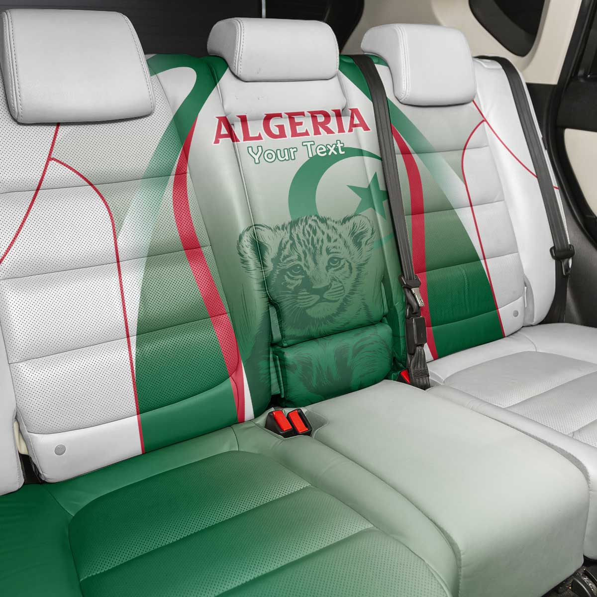 Algeria Rugby Custom Back Car Seat Cover Go Les Lionceaux