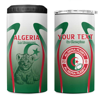 Algeria Rugby Custom 4 in 1 Can Cooler Tumbler Go Les Lionceaux