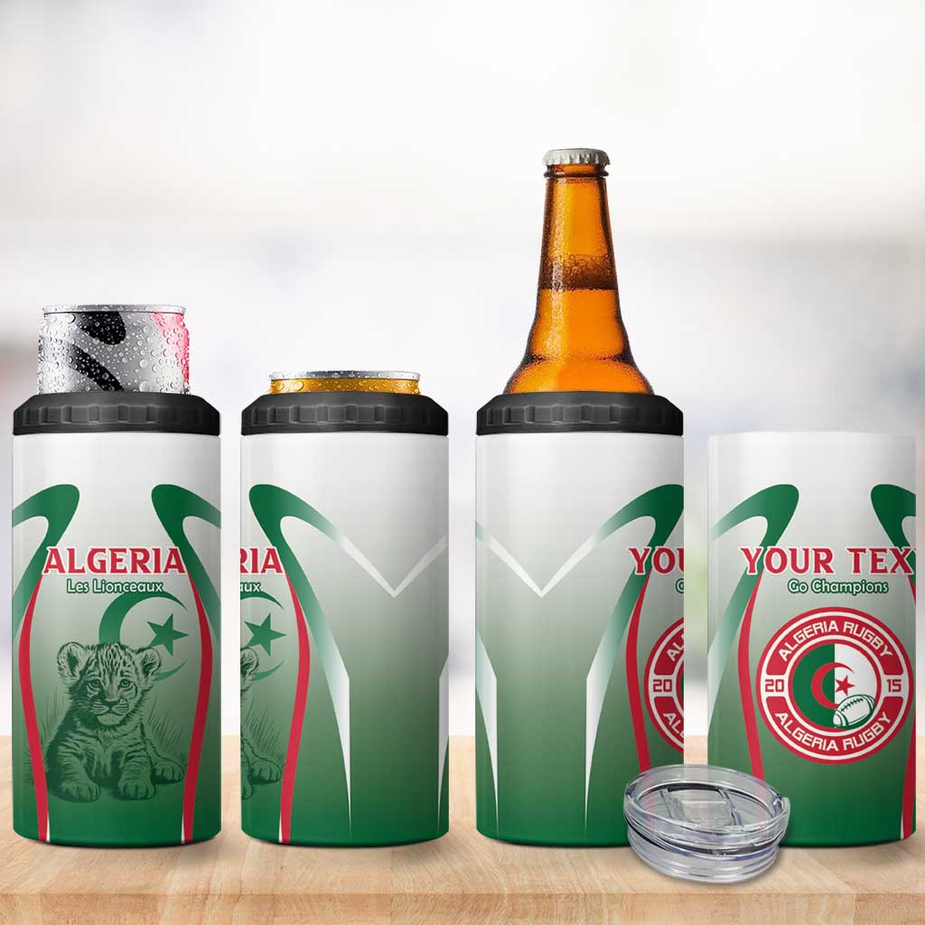 Algeria Rugby Custom 4 in 1 Can Cooler Tumbler Go Les Lionceaux
