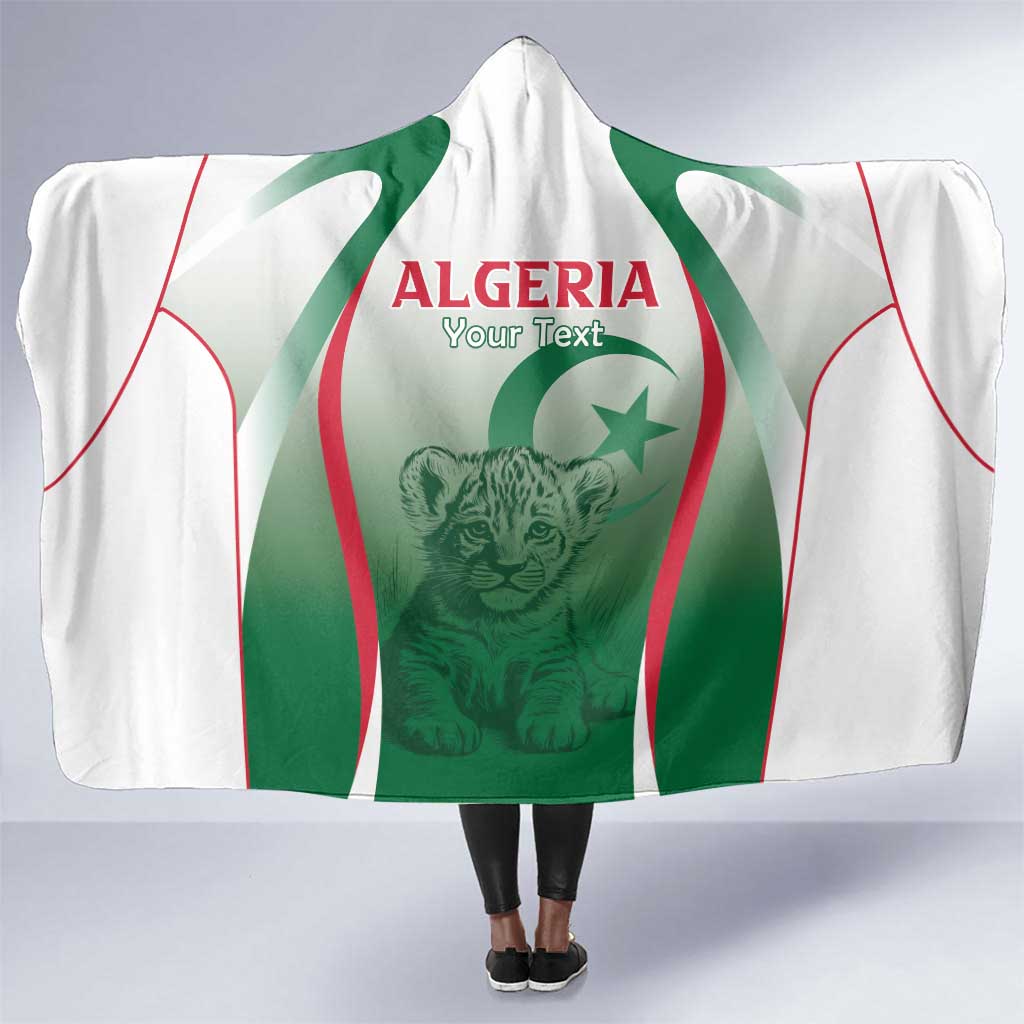 Algeria Rugby Custom Hooded Blanket Go Les Lionceaux