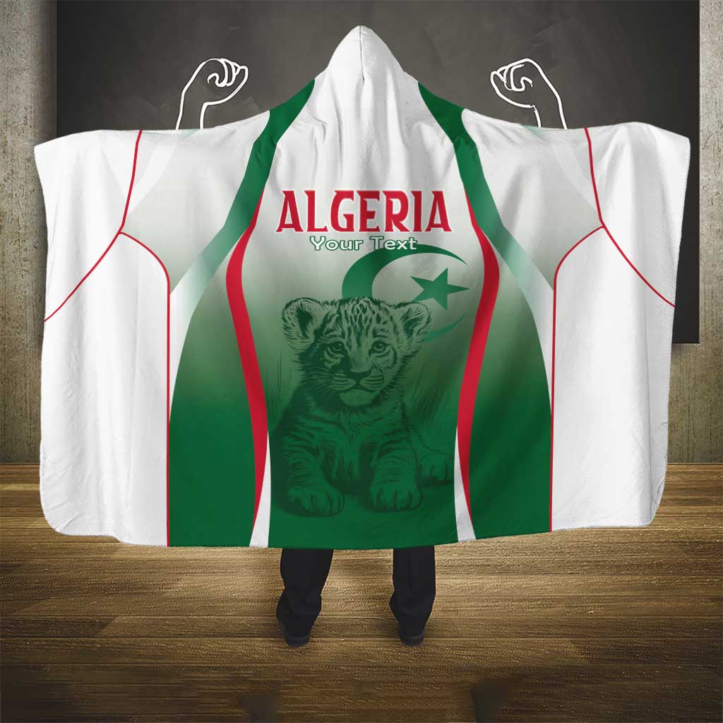Algeria Rugby Custom Hooded Blanket Go Les Lionceaux