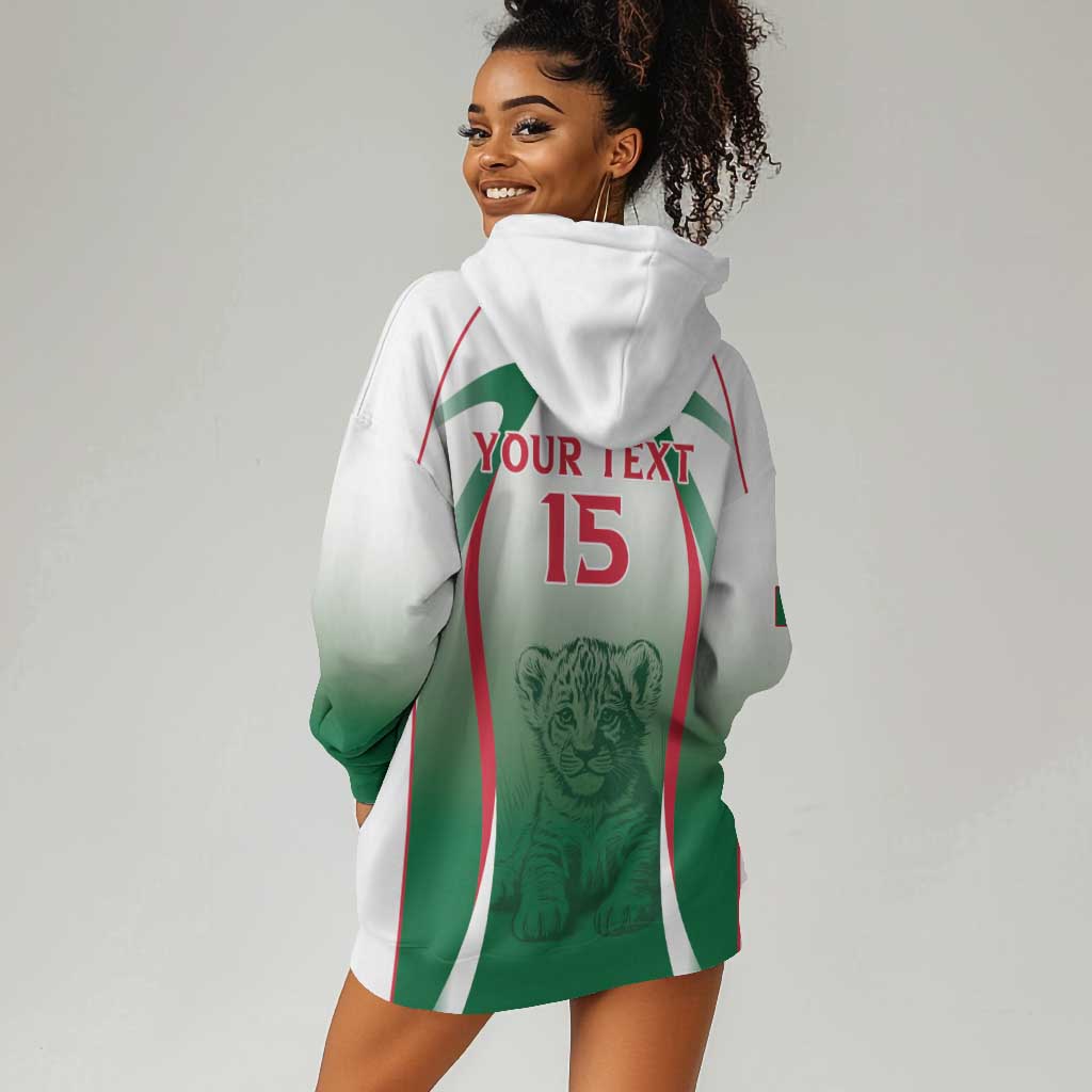 Algeria Rugby Custom Hoodie Dress Go Les Lionceaux