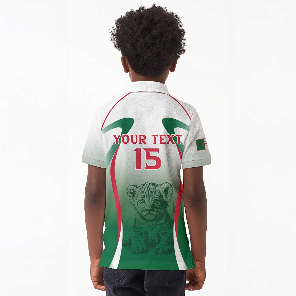 Algeria Rugby Custom Kid Polo Shirt Go Les Lionceaux