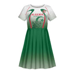 Algeria Rugby Custom Kid Short Sleeve Dress Go Les Lionceaux