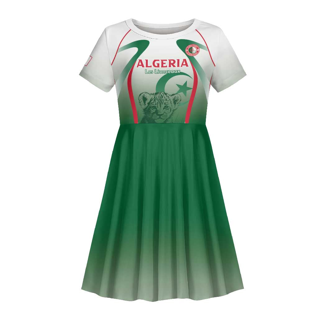 Algeria Rugby Custom Kid Short Sleeve Dress Go Les Lionceaux
