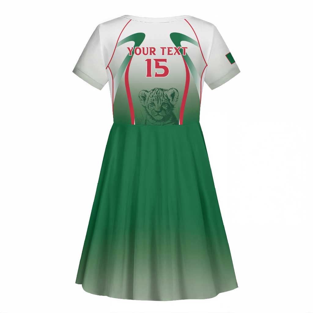 Algeria Rugby Custom Kid Short Sleeve Dress Go Les Lionceaux