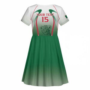 Algeria Rugby Custom Kid Short Sleeve Dress Go Les Lionceaux