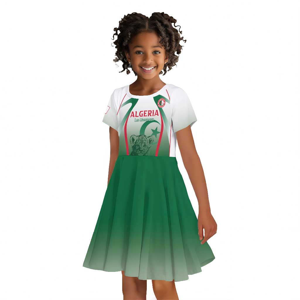 Algeria Rugby Custom Kid Short Sleeve Dress Go Les Lionceaux