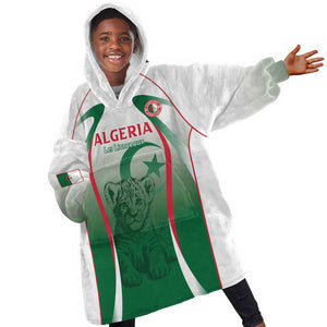 Algeria Rugby Custom Kid Wearable Blanket Hoodie Go Les Lionceaux