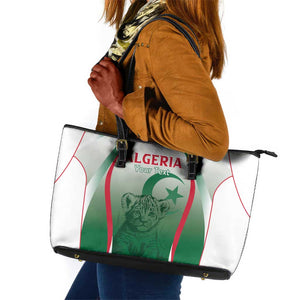 Algeria Rugby Custom Leather Tote Bag Go Les Lionceaux
