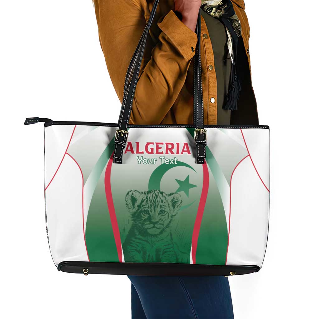 Algeria Rugby Custom Leather Tote Bag Go Les Lionceaux