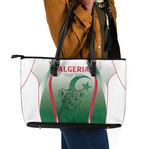 Algeria Rugby Custom Leather Tote Bag Go Les Lionceaux