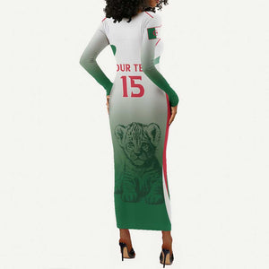Algeria Rugby Custom Long Sleeve Bodycon Dress Go Les Lionceaux LT15