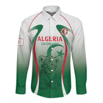 Algeria Rugby Custom Long Sleeve Button Shirt Go Les Lionceaux