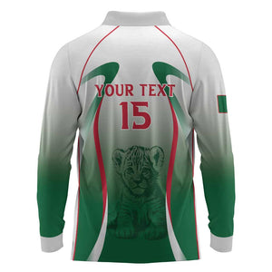 Algeria Rugby Custom Long Sleeve Polo Shirt Go Les Lionceaux