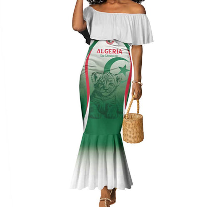 Algeria Rugby Custom Mermaid Dress Go Les Lionceaux