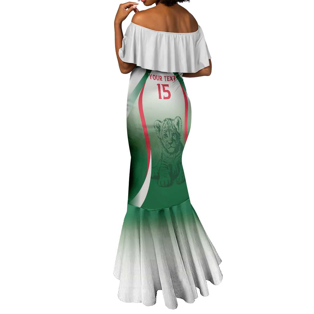 Algeria Rugby Custom Mermaid Dress Go Les Lionceaux