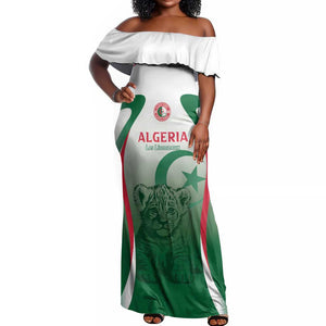 Algeria Rugby Custom Off Shoulder Maxi Dress Go Les Lionceaux