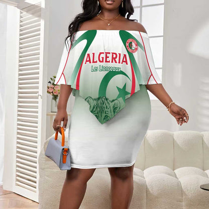 Algeria Rugby Custom Off Shoulder Short Dress Go Les Lionceaux
