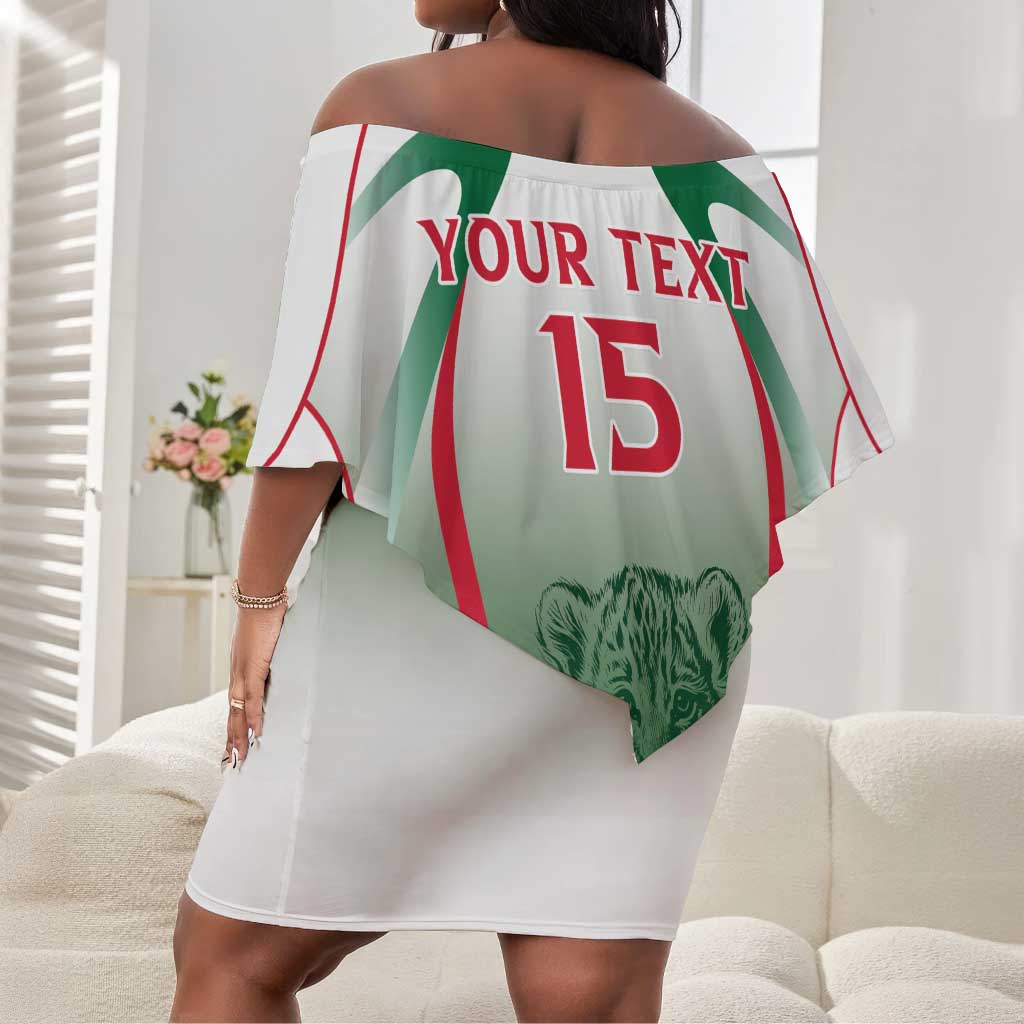 Algeria Rugby Custom Off Shoulder Short Dress Go Les Lionceaux