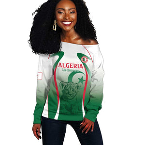 Algeria Rugby Custom Off Shoulder Sweater Go Les Lionceaux