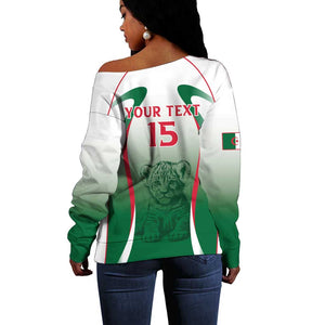 Algeria Rugby Custom Off Shoulder Sweater Go Les Lionceaux