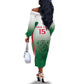 Algeria Rugby Custom Off The Shoulder Long Sleeve Dress Go Les Lionceaux