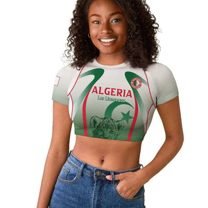 Algeria Rugby Custom Raglan Cropped T shirt Go Les Lionceaux