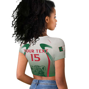 Algeria Rugby Custom Raglan Cropped T shirt Go Les Lionceaux